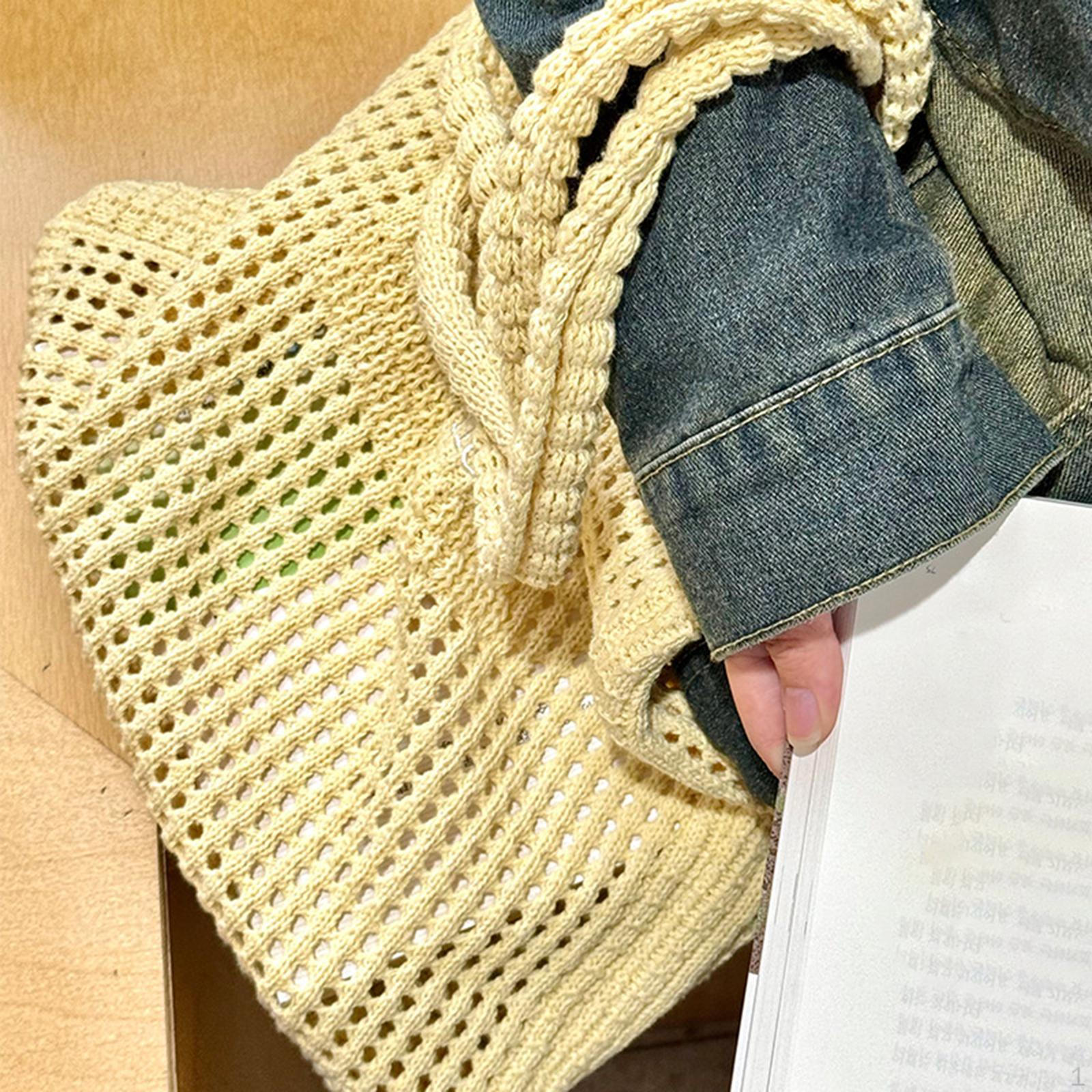 

Женская вязаная крючком сумка-хобо для поездок на работу, путешествий, активного отдыха жёлтый