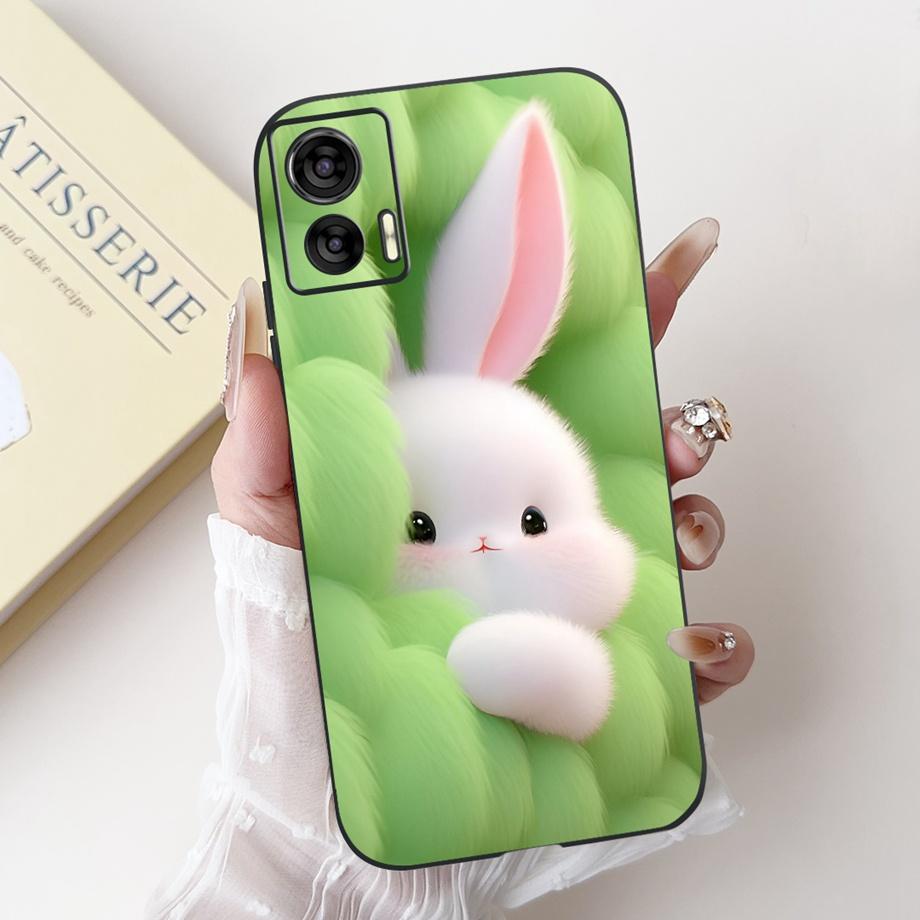 Pour Motorola Edge 30 Lite 30 Neo 30Pro 4G 5G Edge+ 2022 Coque Arrière en Silicone Souple Fundas Panda Lapin Fleur Mignon