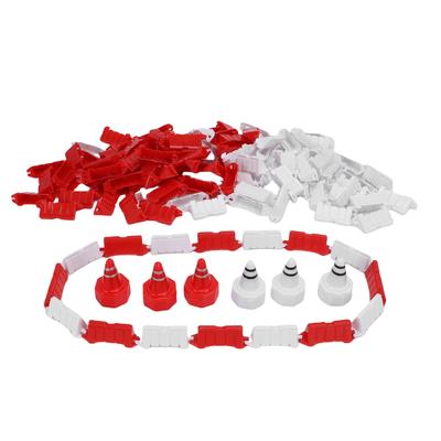 120pcs Racing Track Fence Panels Red White ABS Drift Field Fence with 30pcs Road Cones for 1 14 1 16 1 18 1 24 1 28 RC