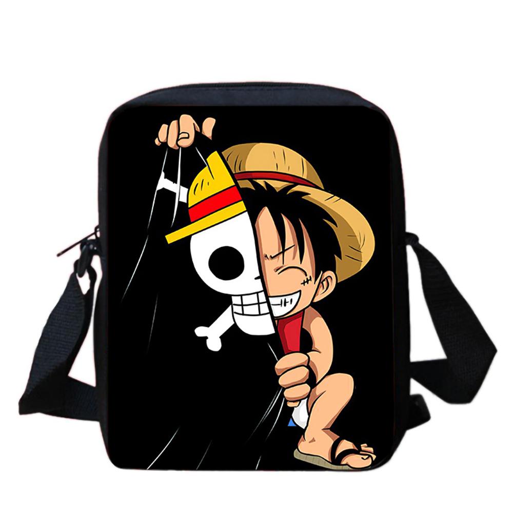 One Piece Cartoon Crossbody Bag Lightweight Adjustable Strap Casual Daily Bag Ideal Gifts For Boys Girls Bolsa Infantil Menina