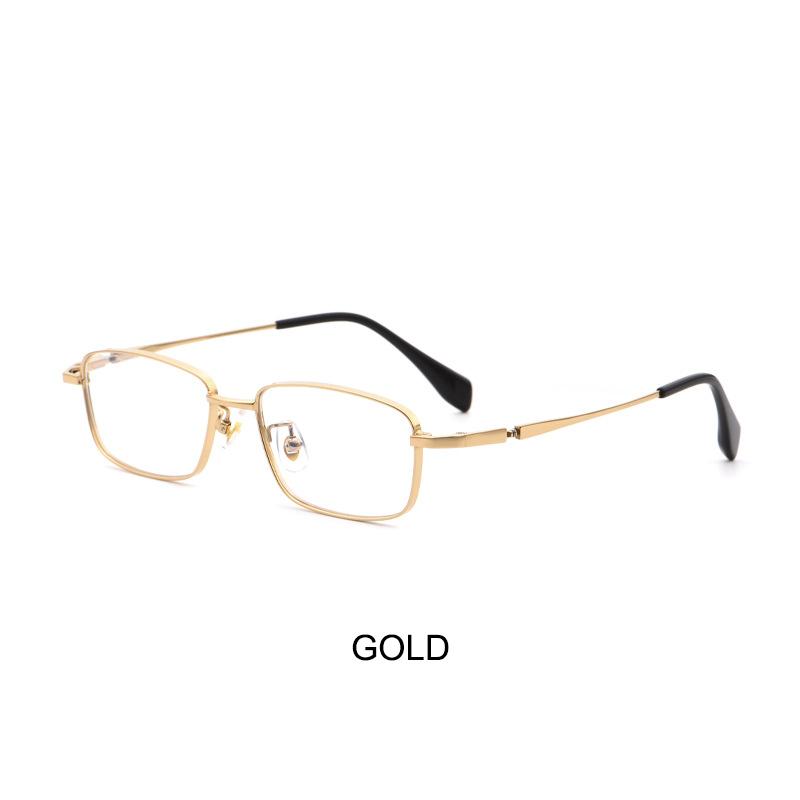 

New Ultra-Lightweight Retro-Chic Women s Eyeglass Frames Extra-Wide-Rim Business-Casual Men s Semi-Titanium Eyeglasses золотой
