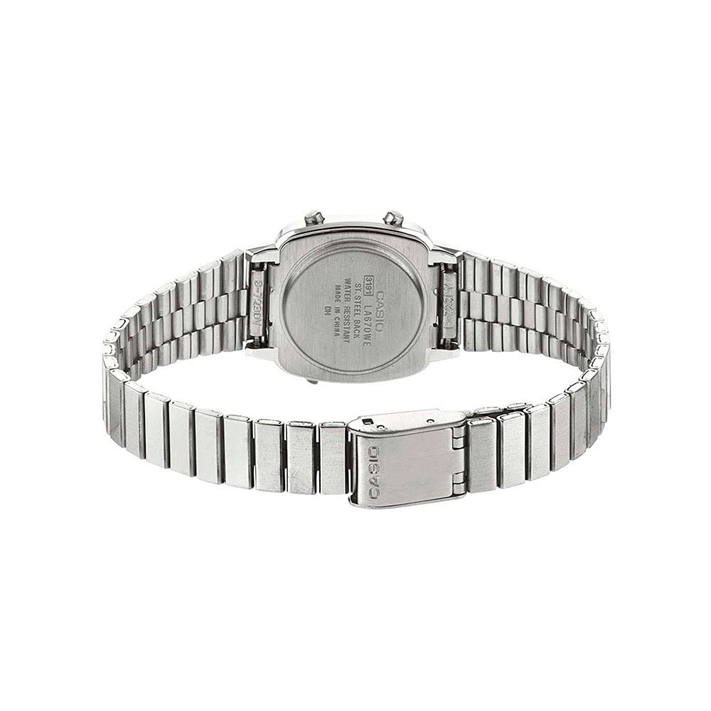 Casio Standard Digital Silver Navy Watch LA670WA-2 Women's
