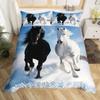 Galloping Horse Bedding Set Horse Duvet Cover Twin Full Queen King Farmhouse Animals Comforter Cover for Kids Girls Teens Room