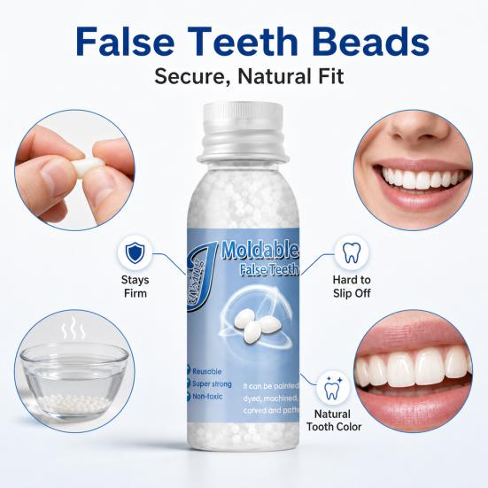 Solid Tooth Shape Freely Repair Beads Healthy False Teeth Glue Denture Gel