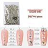 1440-Piece Nail Art Rhinestone Set: Clear, White, AB-Color, Flat-Back, Small & Large for Shiny Nail Decorations.