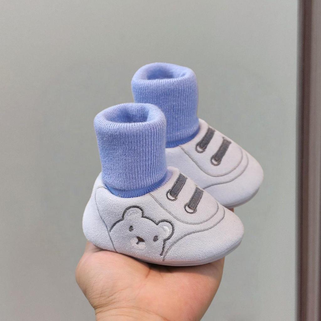 Soft Sole First Walker Non-Slip Cotton Baby Shoes for 6-12 Months