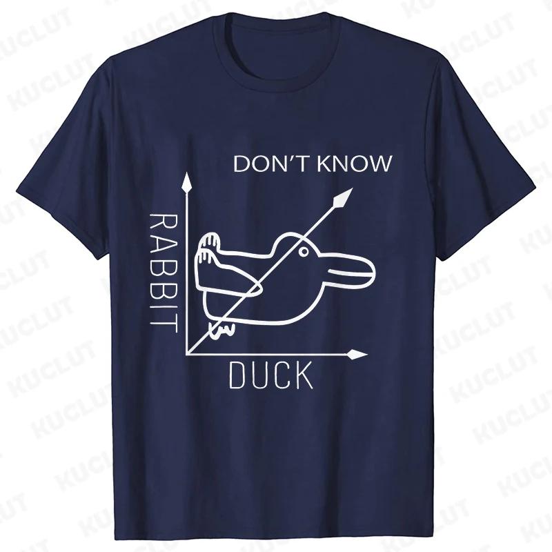 Duck Rabbit Fun Math T Shirt Birthday Gift for Men Funny Adult T-Shirt Men Short Sleeve Tshirt Men Funny Graphic Tee Shirt Tops