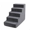 Soft Pet Staircase Easy To Assemble Padded Dog Steps Grey with Washable Cover for