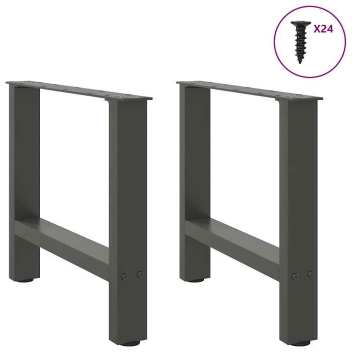VidaXL Coffee Table Legs Anthracite 2 Pieces 60 X (42-43) Cm Steel 4013286