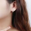 Niche Design Knotted Earrings Personalized Fashionable Micro-inlaid Diamond Earrings Temperament Japanese and Korean Earrings