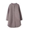 Diamond Quilted Chinese Style Women's Mid-Length Cotton Jacket - Retro, Simple, and Versatile