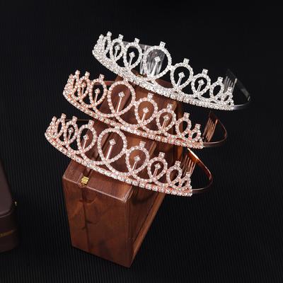 Korean Version Water Diamond Crown Headwear Bride Accessories  European and American Style Princess Alloy Hair Accessories Dinner Birthday Tiara