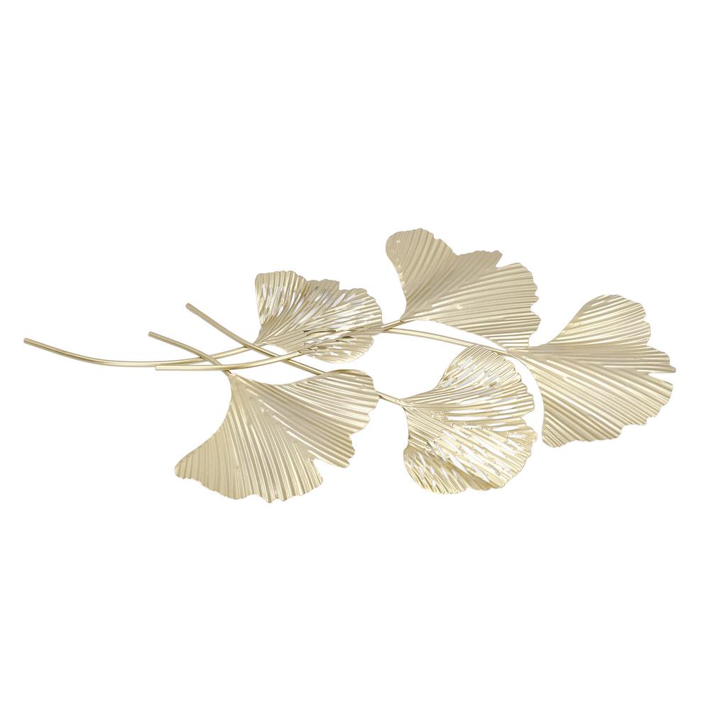Metal Wall Decor Iron Simulated 3D Ginkgo Leaves Hanging Wall Sculpture for Living Room Office