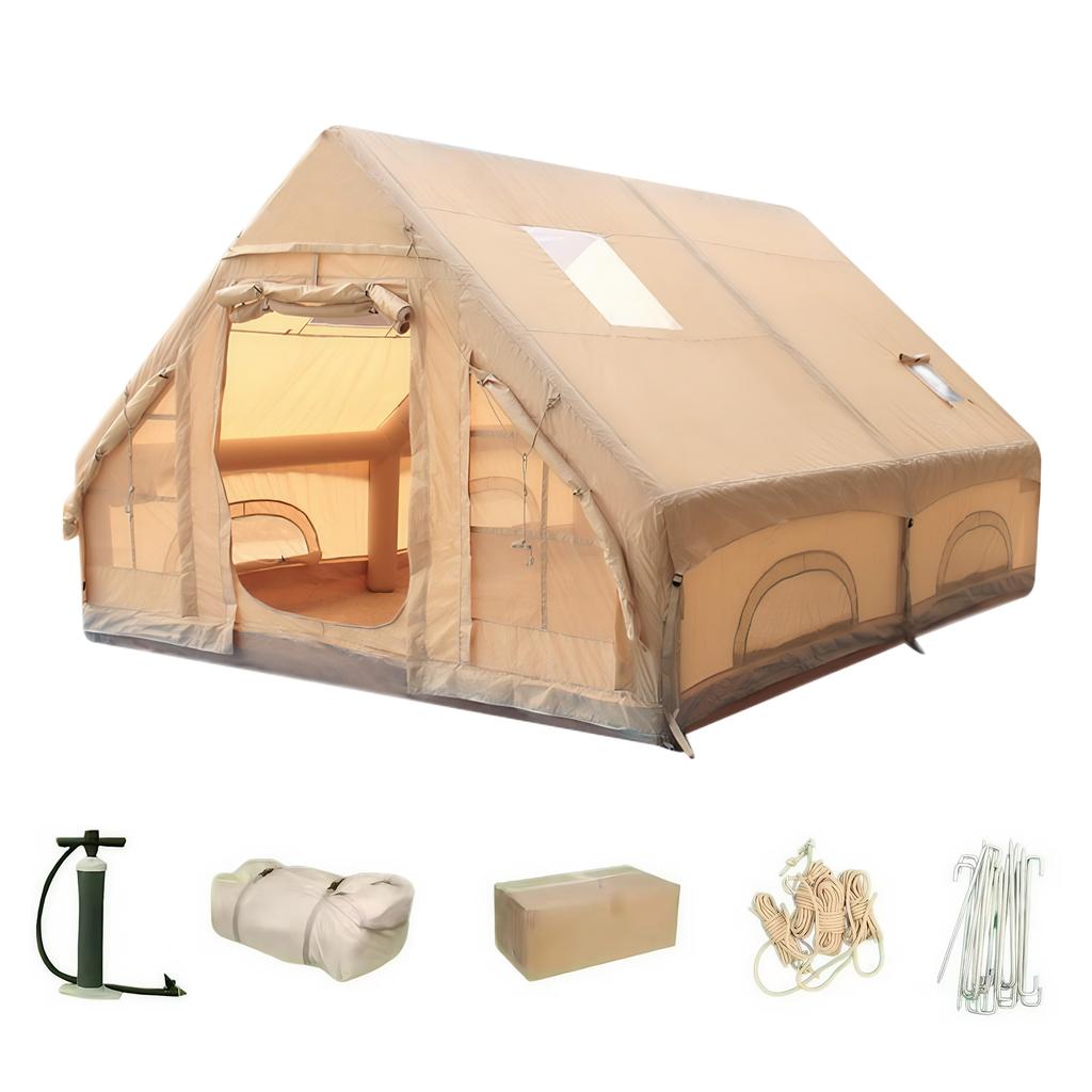 Inflatable Tent with Skylight 12-Square-Meter Air Glamping Tents Sunproof Inflatable House Outdoor Camping Waterproof Tent