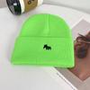 Embroidered butterfly knitted hat women's warm cold hat big head circumference ear protection pullover hat versatile bag head wool hat