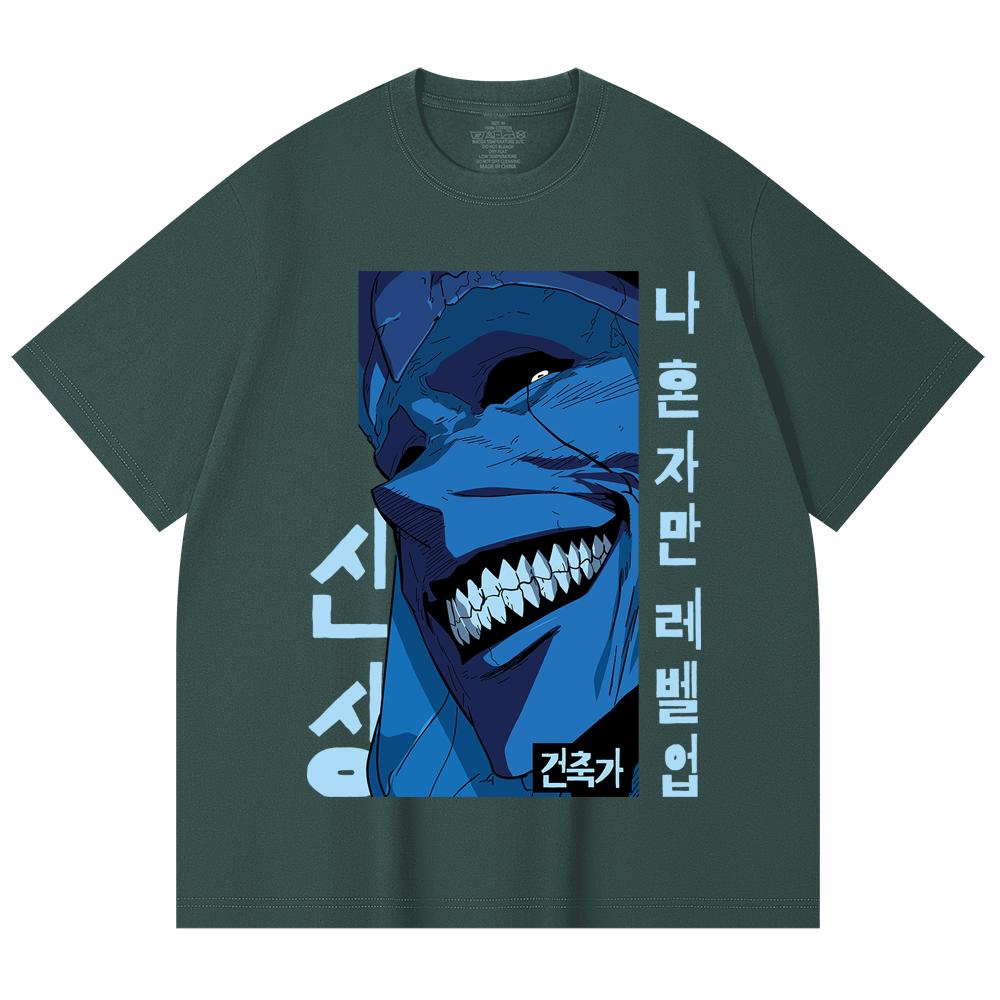 230 Gsm 100% Cotton Solo Leveling V16 Print Unisex Heavy Cotton T Shirt