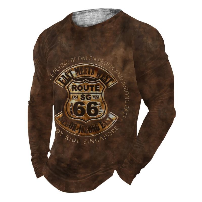 

Мужская повседневная футболка с длинным рукавом с 3D геометрическим принтом и круглым вырезом - Идеальный выбор для осенне-зимнего сезона XL