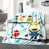 1Pc Christmas Minions Celebration Blanket Soft Throw Blanket For Home Bedroom Bed Sofa Travel Office Solid Christmas Blanket