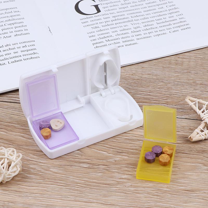 1Pcs Portable Mini Pill Cutter Splitter Divide Storage Case Medicine Cut Compartment Box Holder Pill Splitters