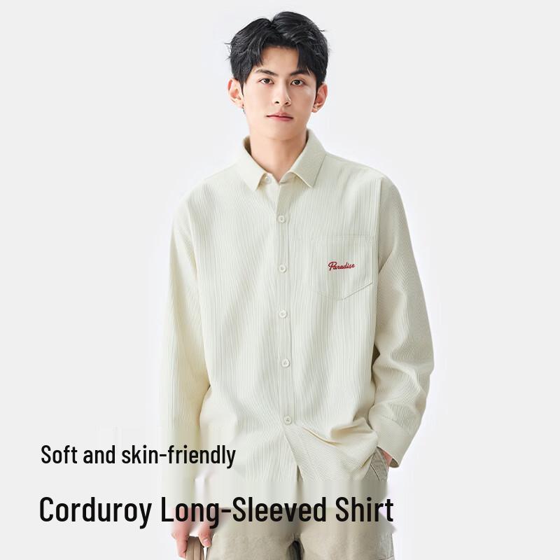 Baleno Men's Corduroy Casual Long Sleeve Shirt Jacket