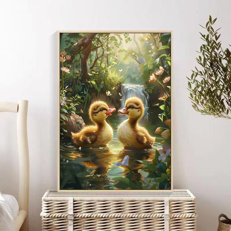 5d DIY Diamond Painting Cross Stitch Cute Animal Little Duck Diamond Embroidery Mosaic Full Round Drill Home Decor Arts