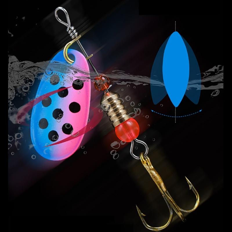 10Pcs Colorful Metal Spinner Baits Set Trout Fishing Lures Sequins Baits Treble Hook Hard Metal Baits Crankbaits Enduring