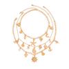 Elegant Shell Crosses Necklace Jewelry Accessory for Women with Gold Charm and Bohemians Summer Seashells Designs