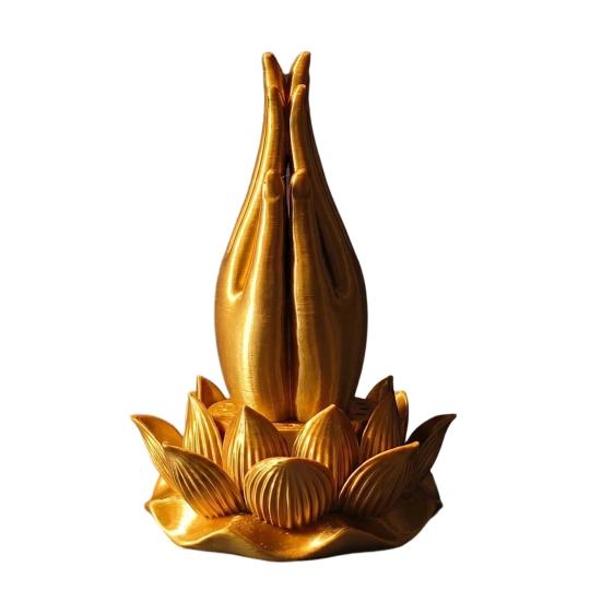 3D Printed Buddha Hand Flower Ornament And Lotus Lotus