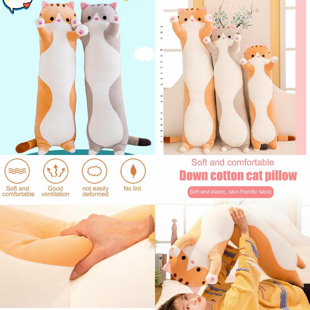 Cozy Long Cat Plush Toy Soft Stuffed Doll Ideal For Kids Gift And Home Decor Needs