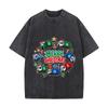 Festive Garbage Holiday Parade Washed Faded Vintage Short Sleeve Fashion Versatile Daily Tee