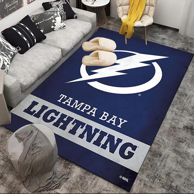 Bay Lightning Hockey Area Rug Suitable for Indoor And Outdoor,Carpets for Kitchens, Homes, Offices, Living Rooms,Home Decor,Christmas Gift
