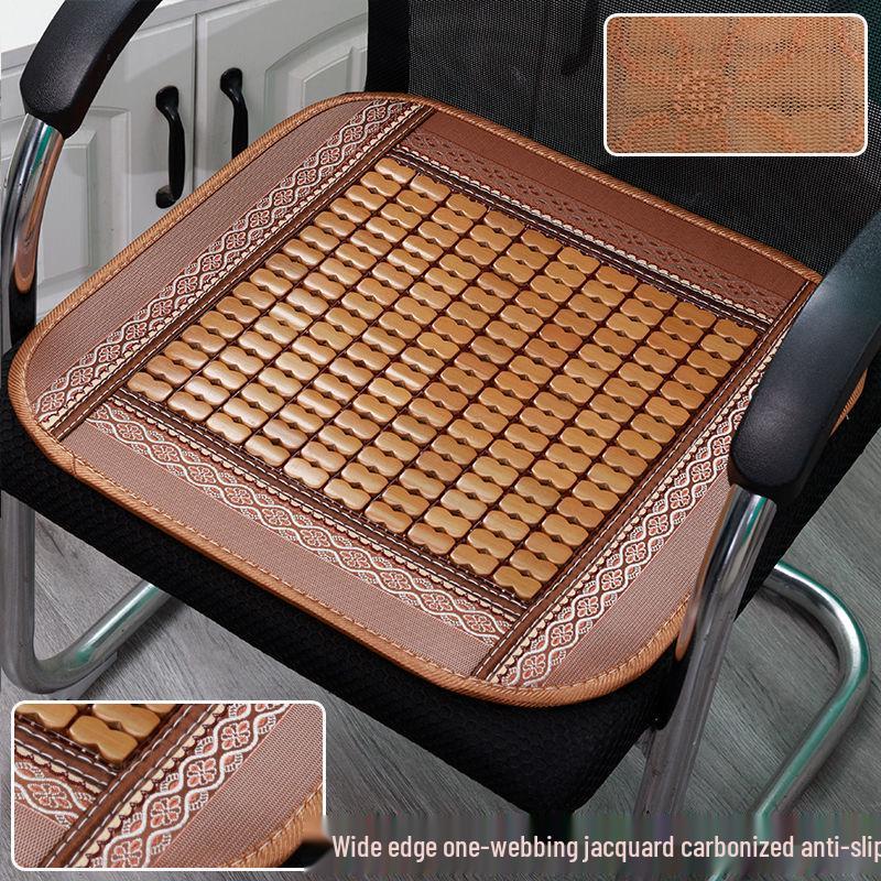 Summer Bamboo Cooling Chair Pad - Breathable, Non-Slip Cushion for Office, Dining, Car, and Students