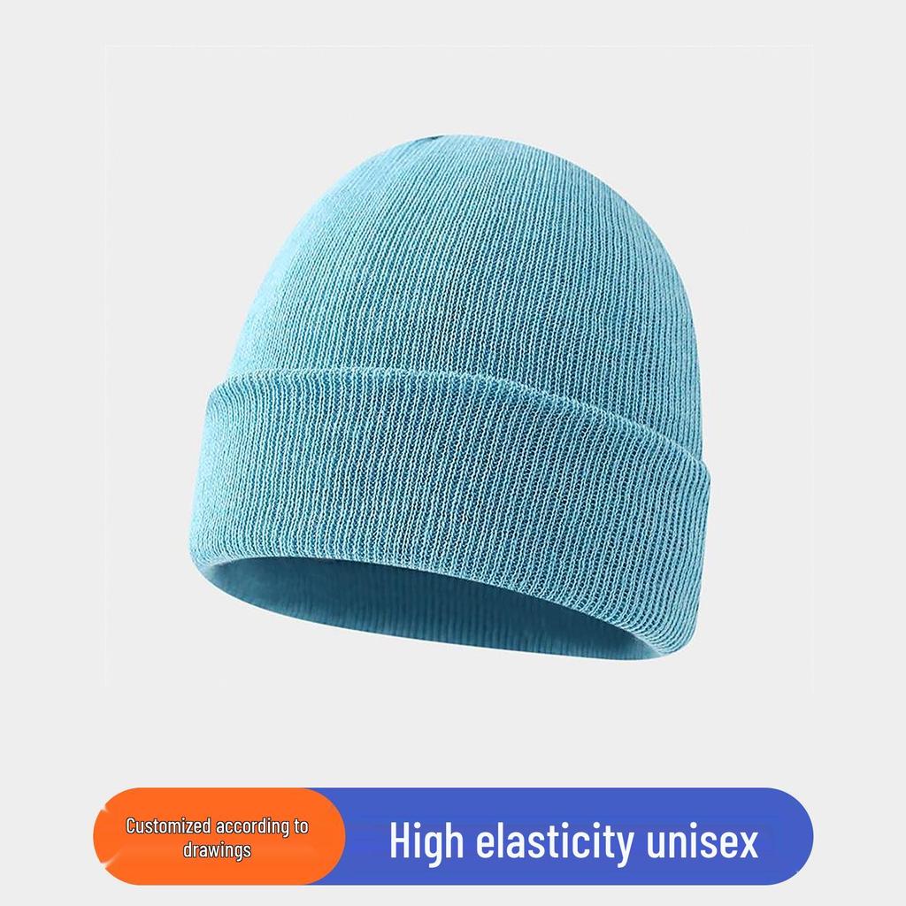 Personalized Logo Winter Beanie - Custom Embroidery Knit Hat, Warm Autumn Gift, Solid Color