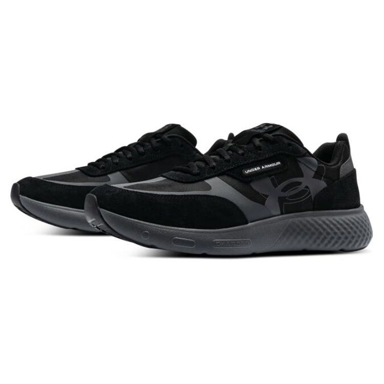 Under Armour Decoy Lux Comfortable Sports Fabric Leather Breathable Low-Top Training Running Shoes Men Sneaker Black 3028612-001