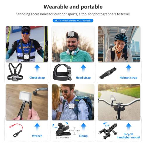 NEEWER 50 in 1 Action Camera Accessories Kit Compatible GoPro Hero 13 12 11 DJI OSMO 4 3 2 Insta360 X4 X3 SJCAM AKASO VicTsing APEMAN Camppark Sports