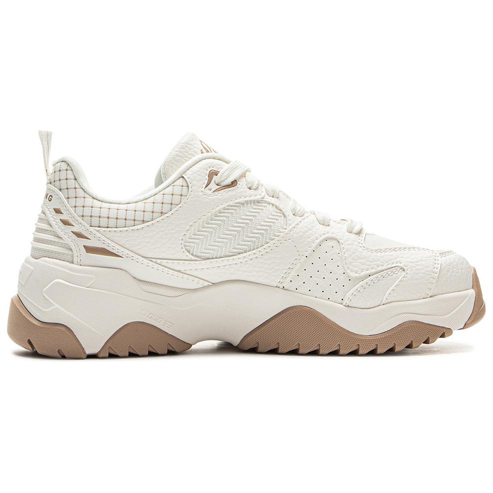 New LiNing Tianji 3 Slip Resistant Cushioning Abrasion Resistant Lightweight Low Top Skateboard Shoes Women's White Gray AGCV086-3