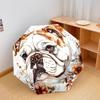 1 Pezzo Ombrello Pieghevole Automatico - Fantasia Floreale Bulldog, Design Portatile e Pieghevole con 8 Stecche, Regali di Natale e Compleanno