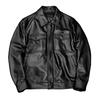 Mens Genuine Leather Jacket Short Style Faux Fur Lined Real Cowhide Biker Coat Winter Warm Plus Size