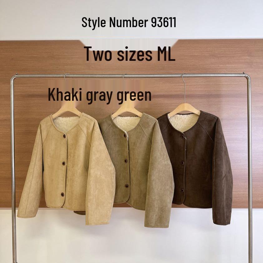 Women's Korean Style Leather & Wool Jacket - Warm Lambswool, Autumn/Winter, Loose Fit, Small Size