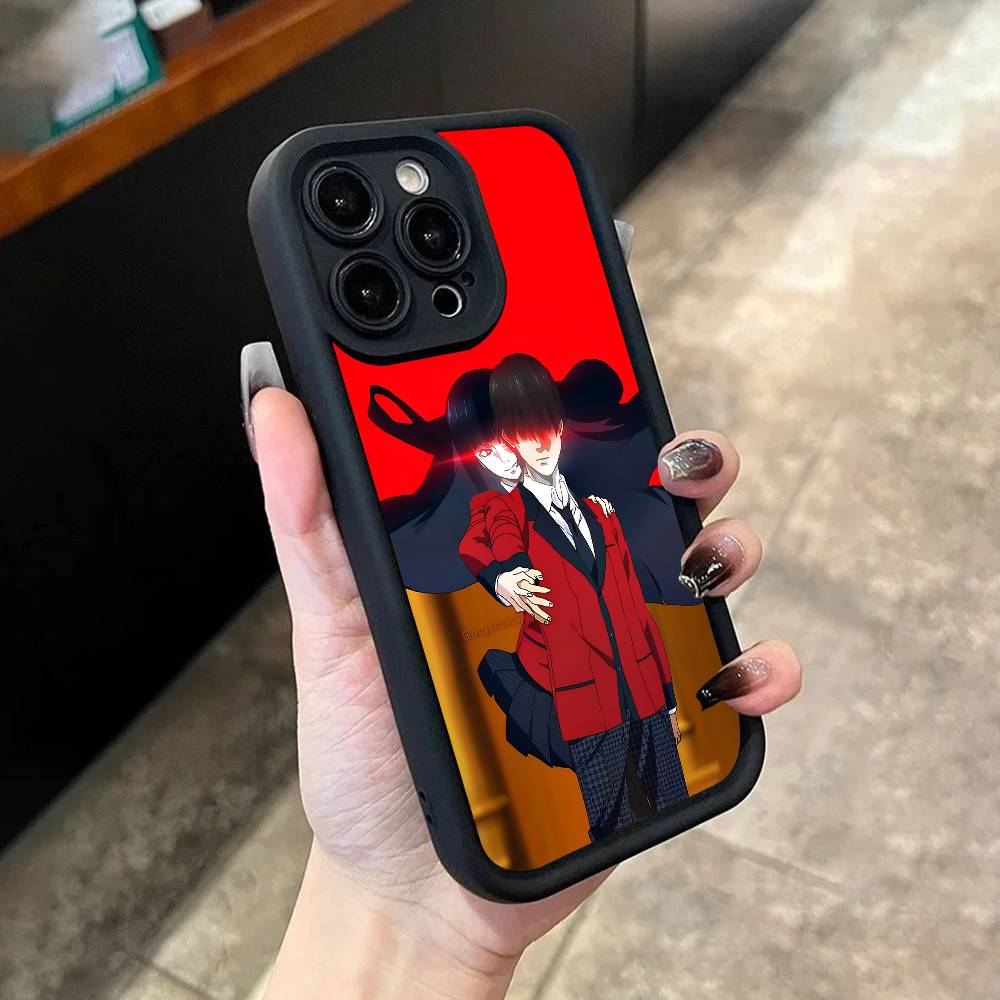 Yumeko Jabami K-Kakegurui Phone Case For iPhone 17,16,15,14,13,12,11,Pro,Max,Plus,X,XS,SE4,E,Mini Black Thickened border Case