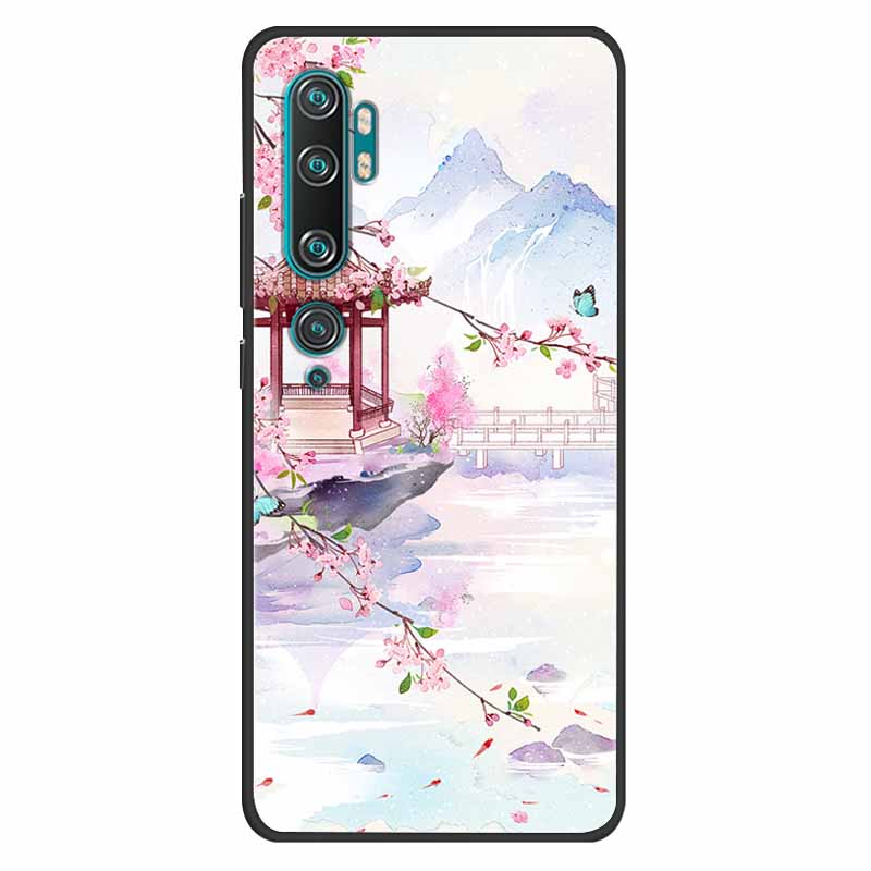 For Xiaomi Mi Note 10 Case Silicone Soft Owl Lion TPU Fashion Back Cover For Xiaomi Mi Note10 Cases Protective Printed Covers