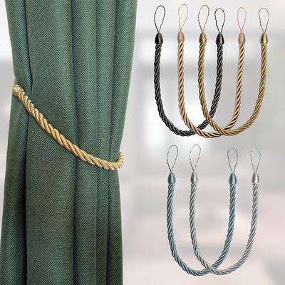 1 Paar Handgefertigter Webvorhang Raffhalter Gold Vorhanghalter Clip Schnalle Seil Heim Dekoratives Raumzubehör Vorhang Raffhalter