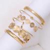 European and American Geometric Opening Bracelet Set, Metal High-end Sense Stacking, Wearing Jewelry, Fashionable and Versatile
