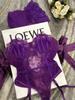 Purple Style Butterfly Bow And Silk Strap Sexy With Stockings Women Rompers Close-fitting Perspective Printing Pure Colour  GMCU