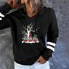 Women's Fashion Leisure Christmas Party Printed Long Sleeve Hooded Pullover Top