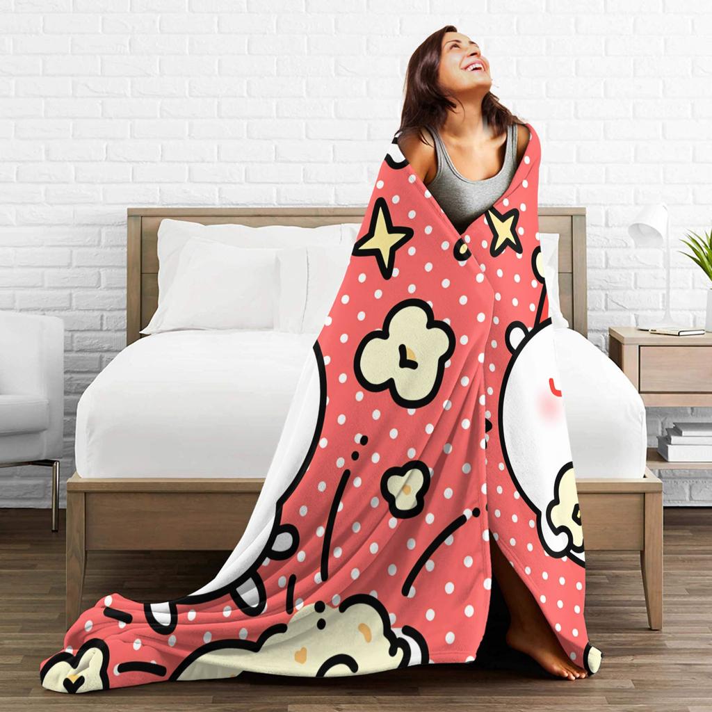 Joke Bear Blanket Warm Novelty Plush Throw Blanket For Girls Boys Couch Chair Sofa Bed Flannel Bedspread Bed Cover