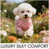 1Set Soft Lapel Dog Pajamas Silk Satin Two-Legged Sleepwear Shirt for Puppy Cat Small Dogs 3-3.5kg Breathable Loungewear Cosplay