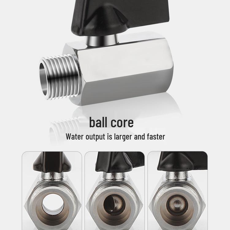 All-Copper Mini Ball Valve with Male/Female Threads, Pneumatic Micro Valve Sizes: 1/8", 1/4", 3/8", 1/2", 3/4".