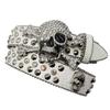 Popular Skull Buckle Belt for Adult Rhinestones Rivet Belt All Matching Blingbling Western Belt for Daily and Club
