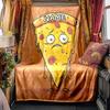 Pizza Slice With Sad Face And Pepperoni Toppings Blanketcustomizable With Your Namecomfortable And Stylish Perfect For Travel Beds Chairs Offices